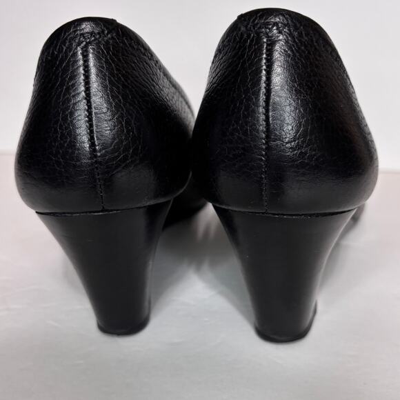 Tory Burch Black & Silver Sally Wedge Size 8.5M - Picture 7 of 10